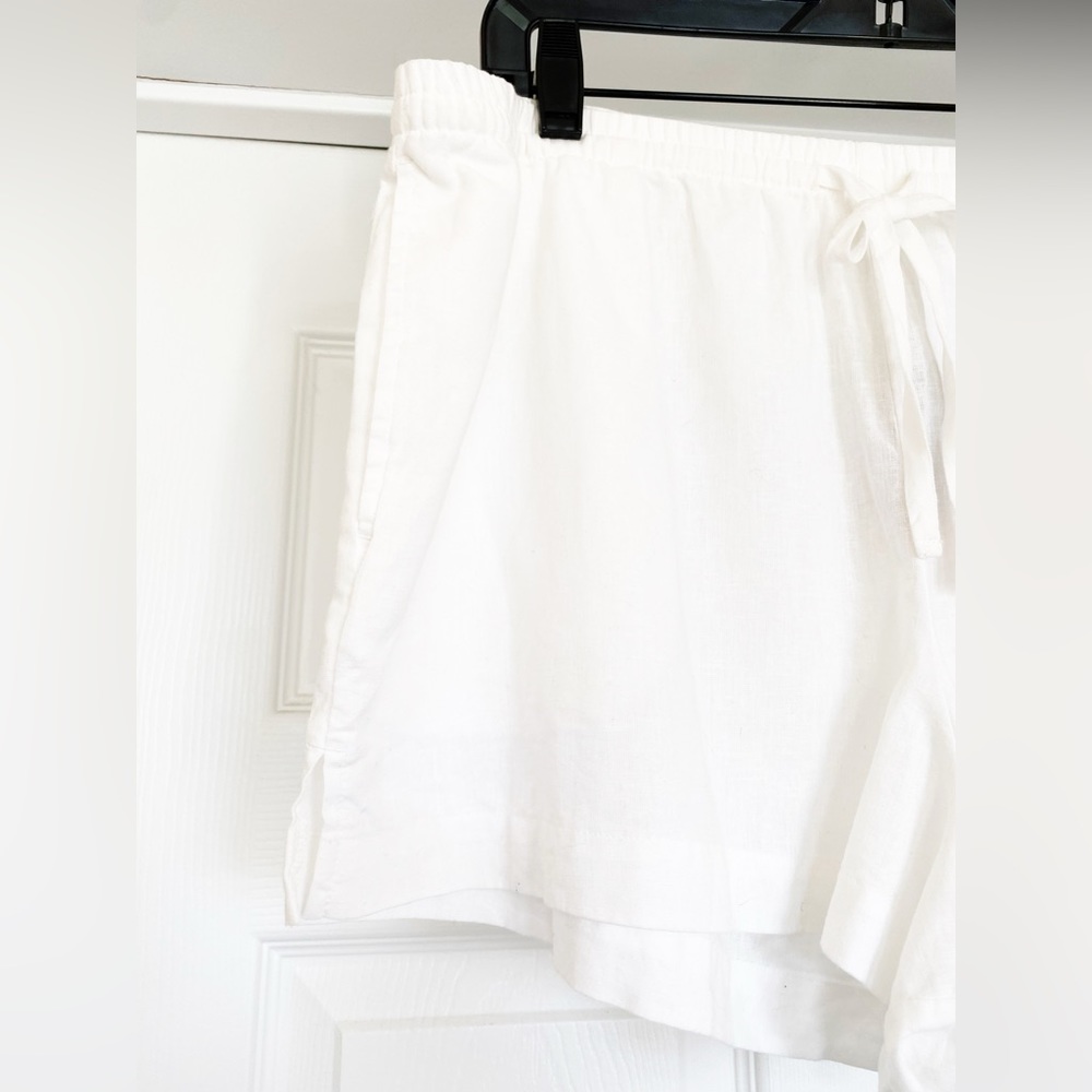 NWT Victoria’s Secret Drawstring Waist Linen Cover-up Shorts in White - Picture 7 of 13